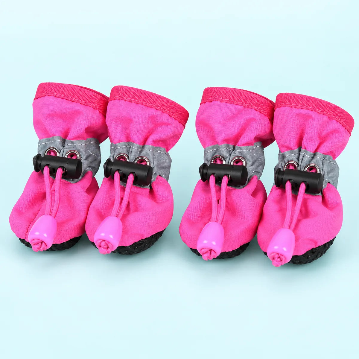 מגפיים לכלבים קטנים, סט של ארבע - ורוד פוקסיה