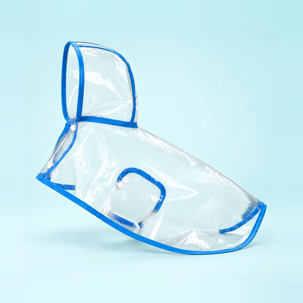 מעיל גשם שקוף לכלב, עם ברדס